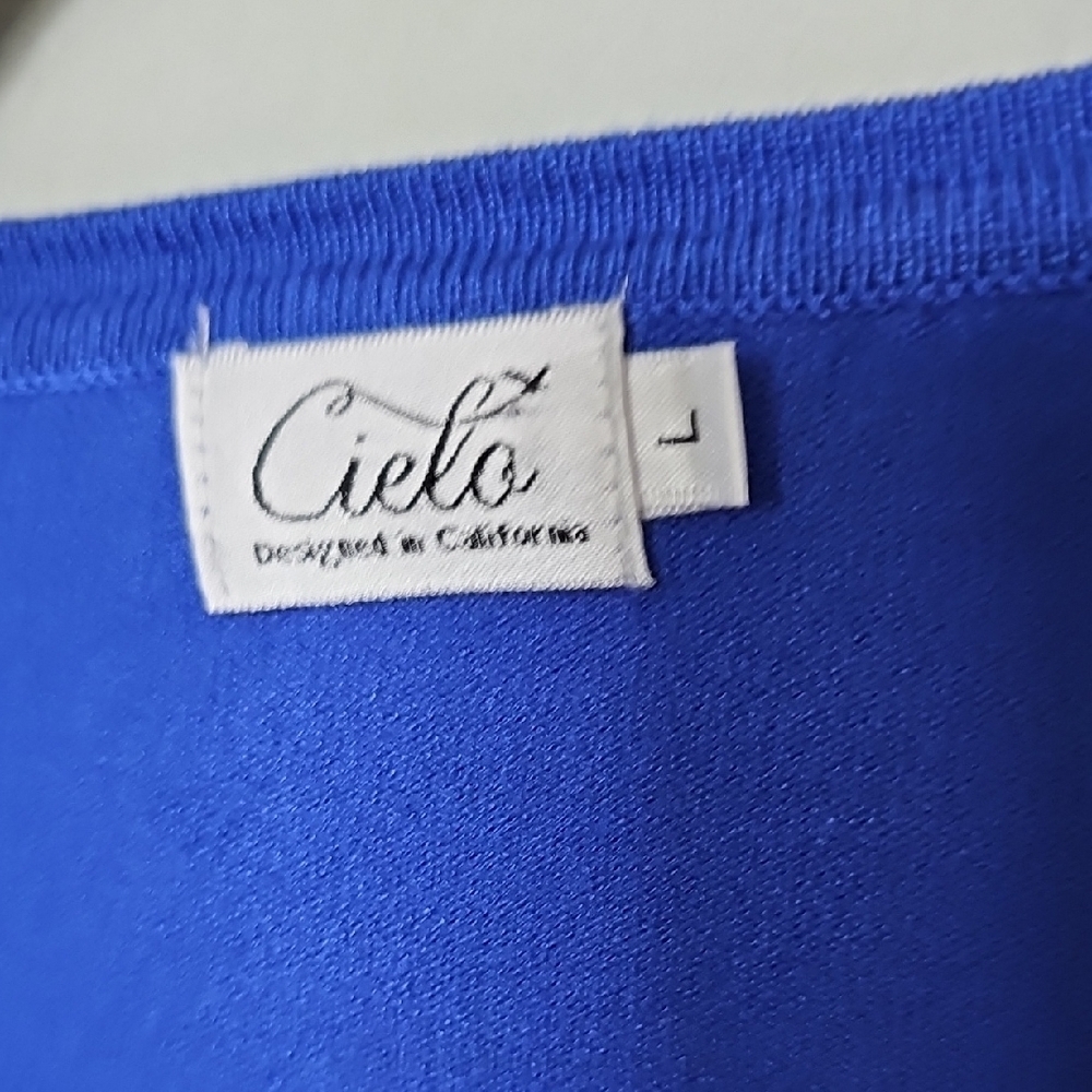Cielo Office Spring Women's Blue Cardigan Sweater Medium - Picture 2 of 7